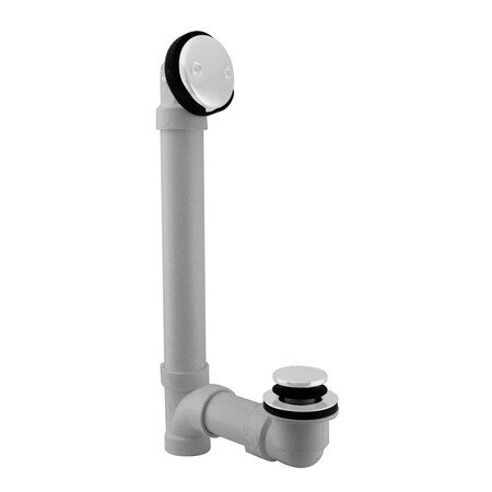 Westbrass Tip Toe Sch. 40 PVC Bath Waste W/ Two-Hole Elbow in Powdercoated White D4932-50